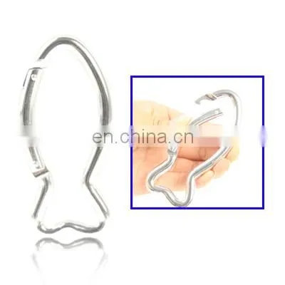 5pcs Fish Shape Aluminum Carabiner Colored Key Ring Keychain Snap Hook, Dimensions: 94.3mm x 45.4mm x 7.86mm