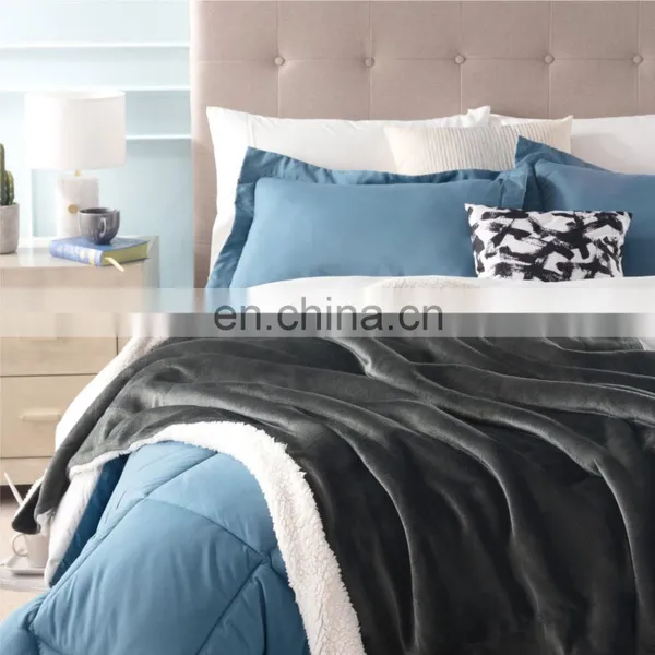 Polar Office Bedroom Convenient Sherpa Blanket With White Lamb photo-2