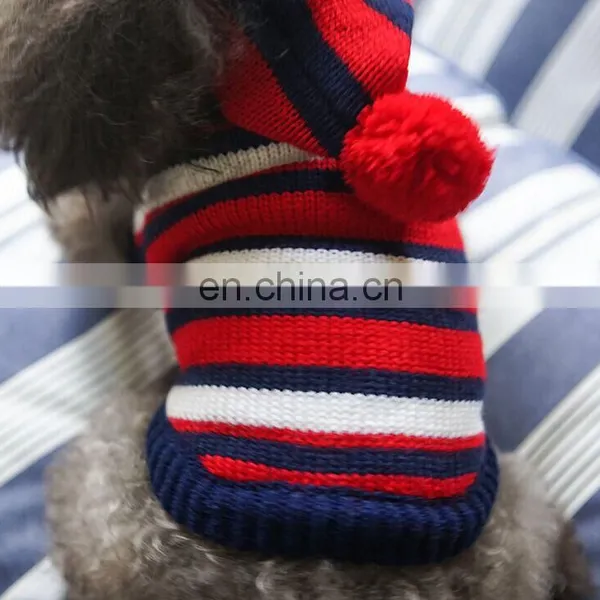 Popular Dog Clothing Coat Warm Pet Sweater Colorful Striped Pet Clothes Coat photo-3