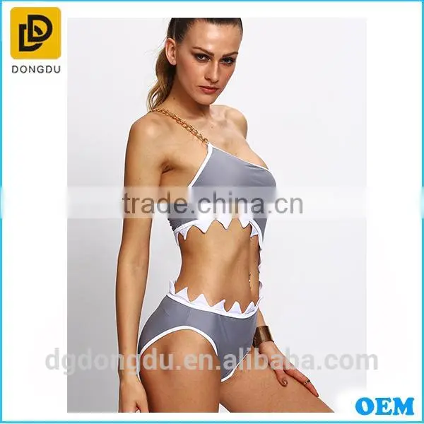 China Wholesale Cheap One Shoulder Design Cutout One-Piece Swimwear photo-2