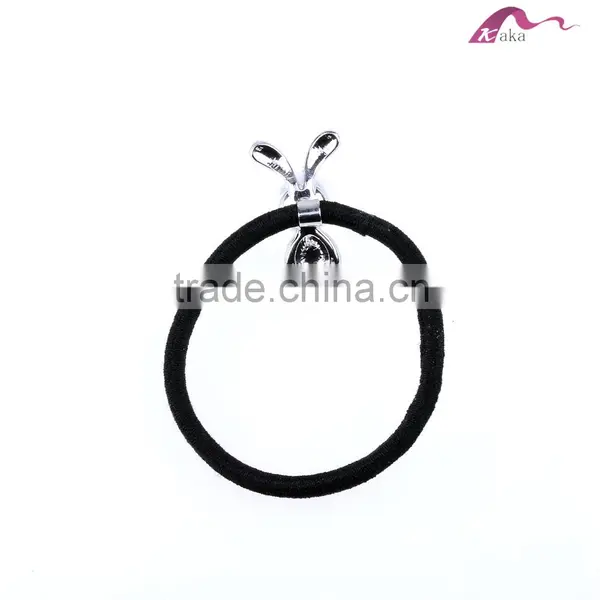 Wholesale Cute Korean Style Girls&Kids Big Pearl Rabbits Decorative Crystal Stone Elastic Hair Band Hair Rubber Rope Ornaments photo-3