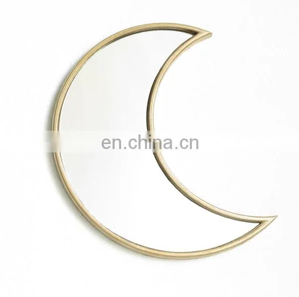 Home Decoration Metal Frame Glass Half Moon Mirror Wall Hanging photo-4