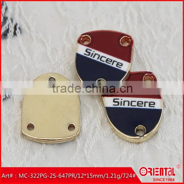 Square Navy-blue Metal Flat Shield Shape Badge photo-2