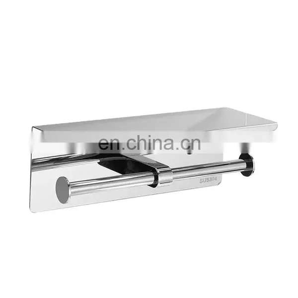 LIRLEE OEM Adhesive Towel Holder Wall Mount Metal Stainless Steel Towel Holder Double