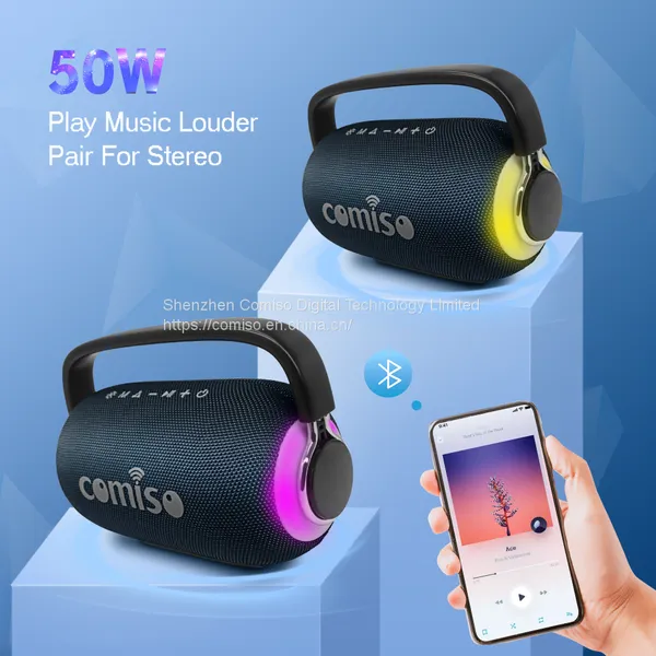 Bluetooth Speaker Portable Waterproof Wireless Boombox LED Light Deep Bass Superior Audio Stereo photo-2