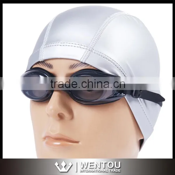 2016 New Protect Ears Long Hair Elastic Waterproof PU Fabric Sports Swimming Cap Quality Choice photo-2