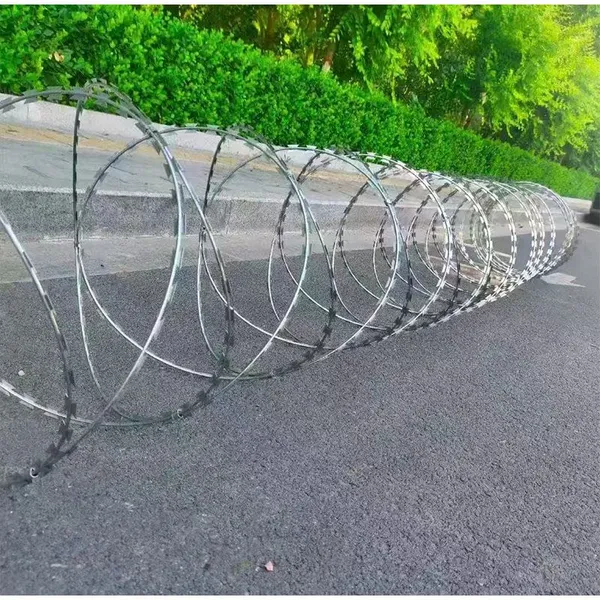 Garden Factory Safety Use 6 Rolls Galvanized Hexagonal Razor Wire Silver - Razor Fence Grid Gate Pliers Gloves Warning