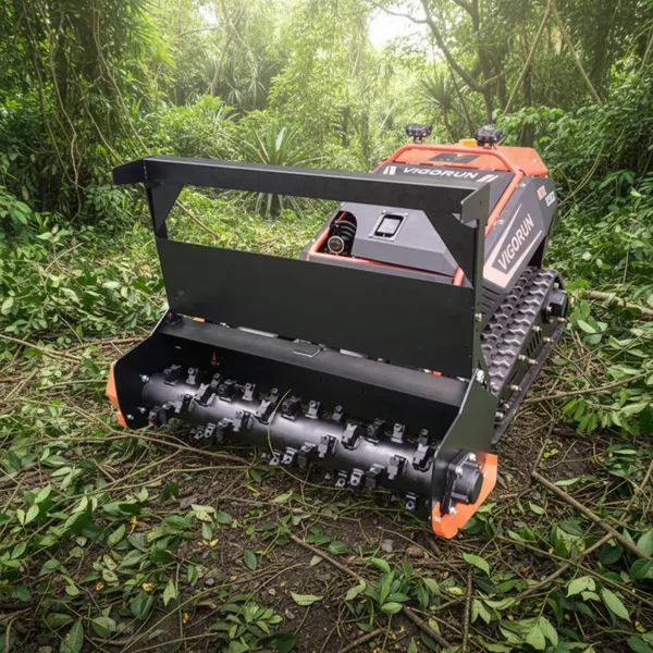 Vigorun Forest Mulcher Land Clearing Machine 35° Slope Rubber Track Structure RC Tool Carrier for Embankment