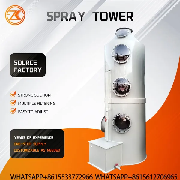 304 Stainless Steel Cyclone Hybrid Spray Tower Centrifugal Dust Paint Mist Removal High Temperature Flue Gas Washing Tower photo-2