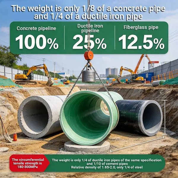 High Temperature Resistant FRP GRP Fiberglass Pipe Heat‑Resistant Industrial Transfer Pipeline photo-4