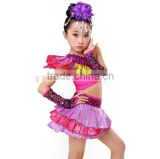 In Stock 2pcs in One Set Kids Red Latin Dance Dress Waltz Dancing Dress photo-2