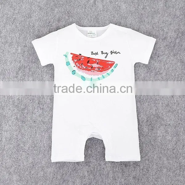 Summer New Style Boutique Design Pure Cotton Wearing Cute Watermelon Toddler Rompers photo-3