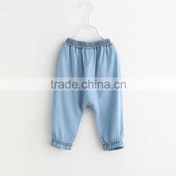 Girls Jeans 2016 Spring New Style Haroun Pants Kitten Embroider Closed Foot Trousers Kids Pants photo-5