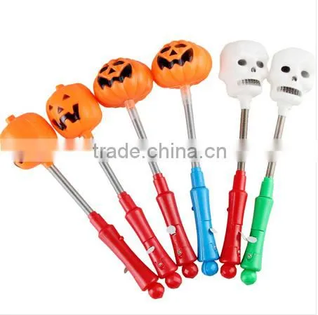 Halloween Pumpkin/Skull LED Light Stick Flash Glow PVC Fluorescence Sticks With Shaking Spring Party Decoration photo-2