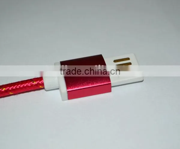 Dual Nylon Braided Cable Gold Plated With Aluminium Alloy Casing and Metal Head photo-2