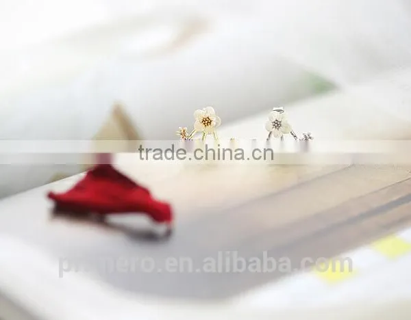 New Fashion 925 Sterling Silver Flower Stud Earrings For Women Jewelry photo-4
