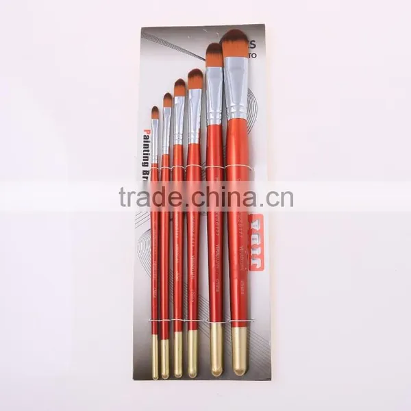 6pcs Filbert Shape Nylon Hair Artsit Brush For Oil Painting Brushes photo-2