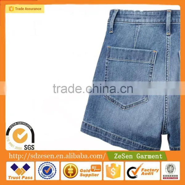 2016 Wholesale Women Short Denim Shorts Side Pockets With Buttons photo-5