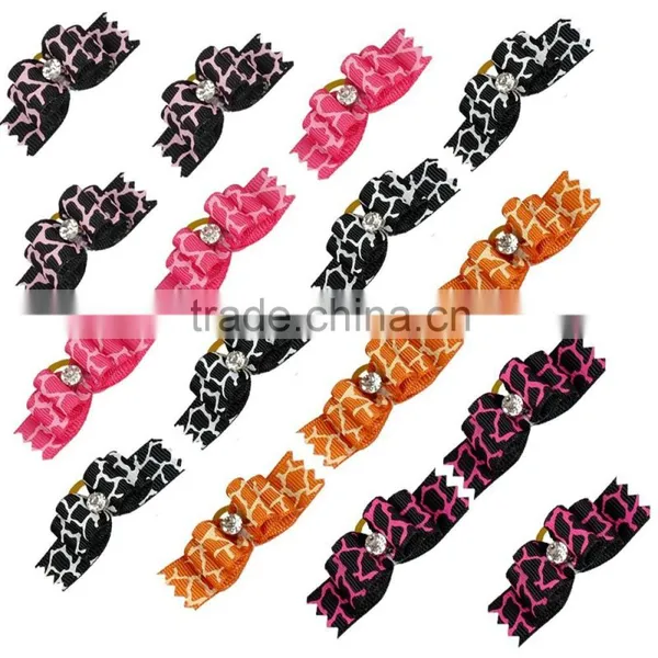 Zebra Pattern Bows for Dogs Hair Dog Grooming Bows photo-3
