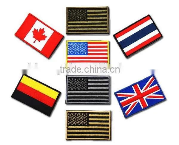 National Flags Embroidery Sew on Patch for shirt Embroidery magic stick National flag embroidery