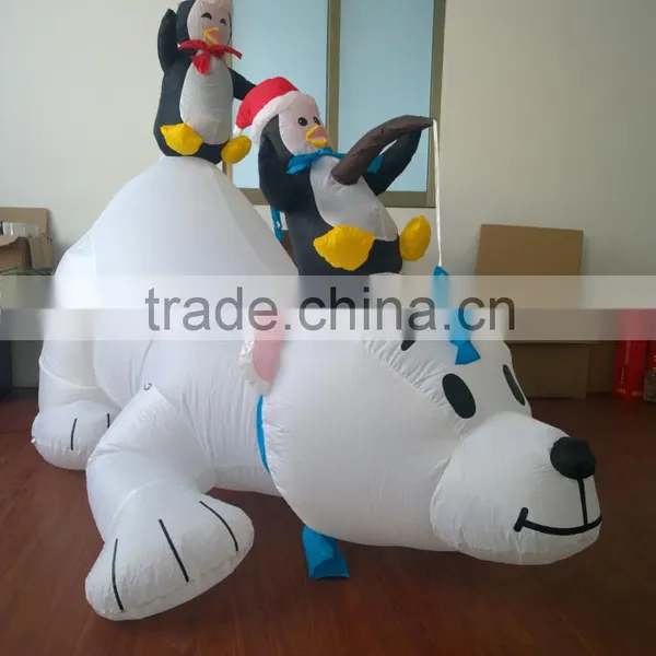 DJ-XT-48 Illuninate Inflatable Polar Bear With Fishing Penguins Outdoor Christmas Display photo-4