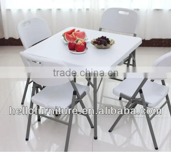 HL-F86 HDPE Plastic Granite Square Folding Coffee Table