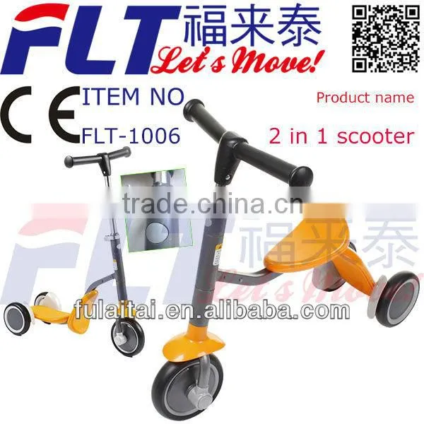 2013 Multifuction 2 in 1 Scooter Fashion Steel FLT-1006 Kids Kick Bike Scooter With Good Quality for Sale