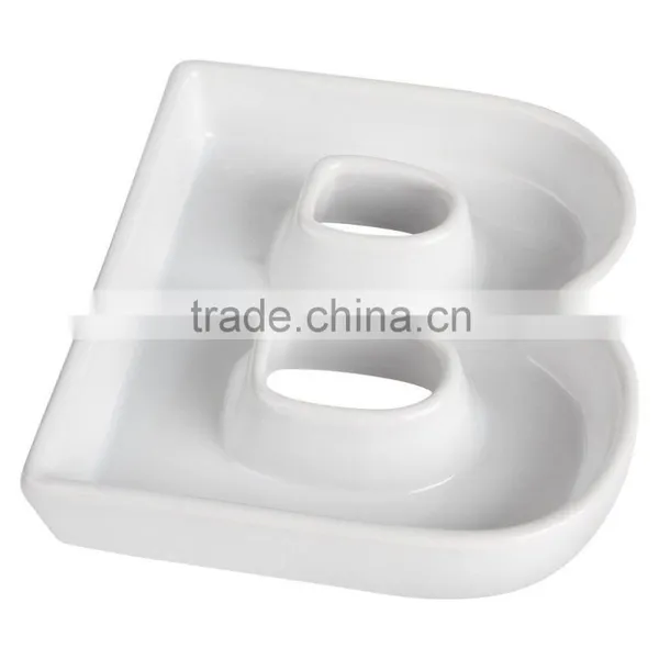 B Shape Ceramic Letter Dishes