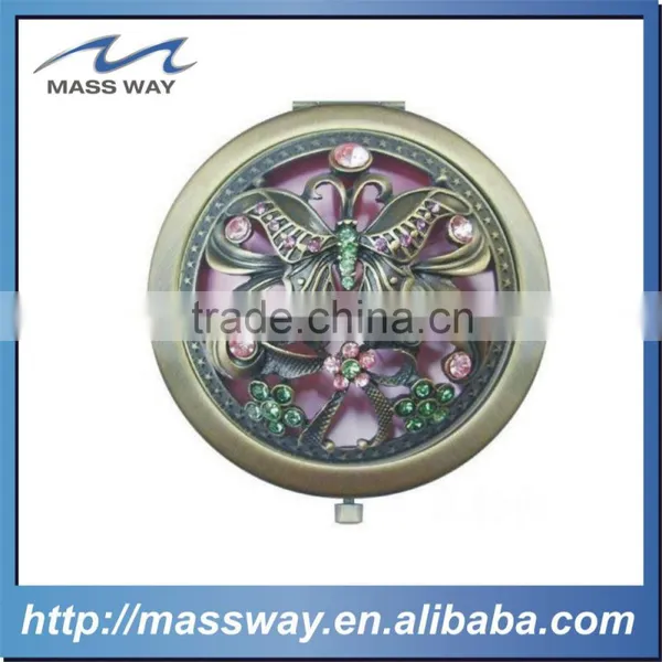 High Grade Zinc Alloy Custom 3D Gold Make up Mirror photo-2