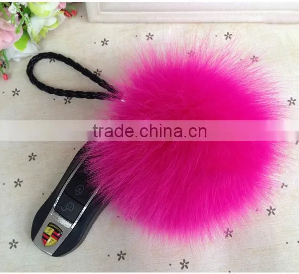 Fox Fur Ball Key Chain / Fur Pom Poms / Fox Fur Keychain photo-3