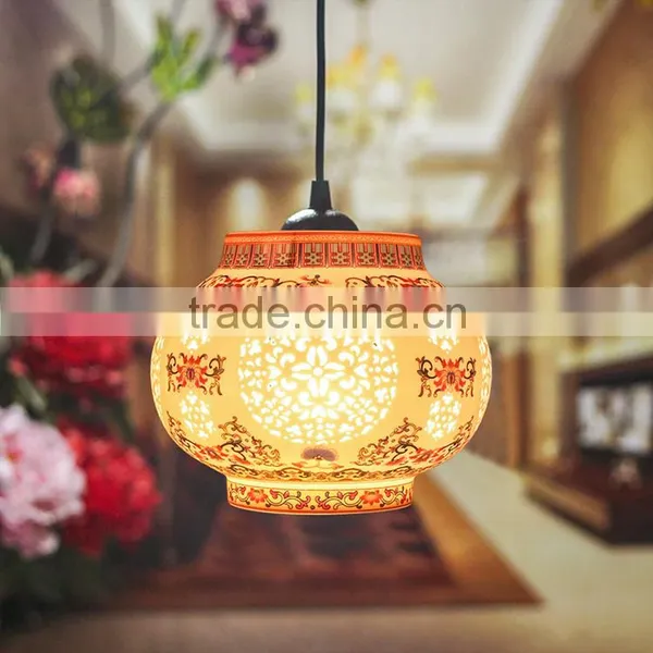 Jingdezhen Hollow Pastel Led Living Room Furniture Pendant Lights photo-2