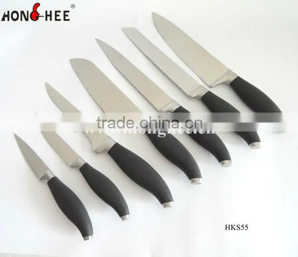 7 Pcs Kitchen Knife With Grip Non-slip Handle