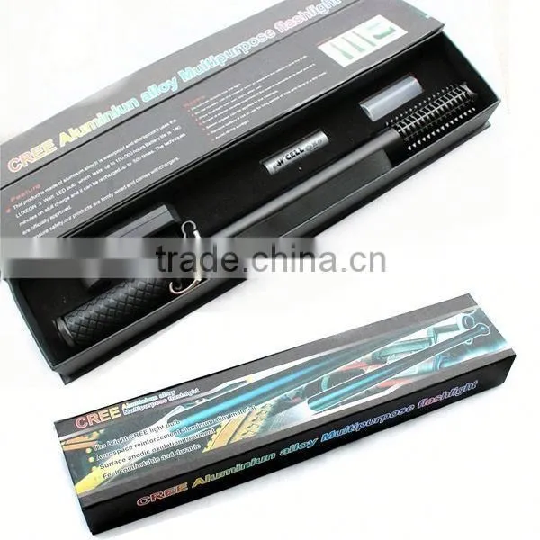 1182 Wolf's Fang Design Multi-function Self-defense Q5 Army Led Flashlight photo-4