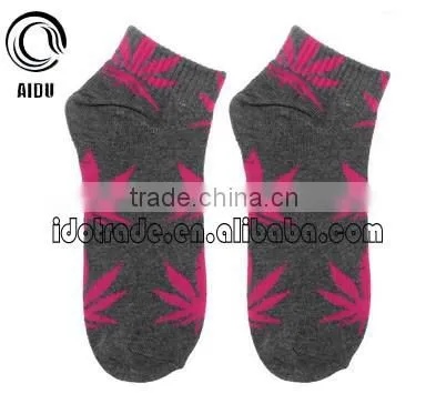 Fashion Colorful Leaves Custom Tube Ankle Socks photo-2
