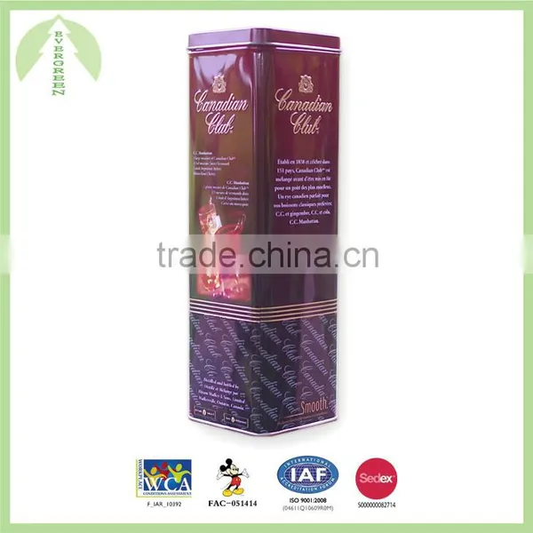 Square Whiskey Tin Box 9.00*9.00*29.60 cm photo-2