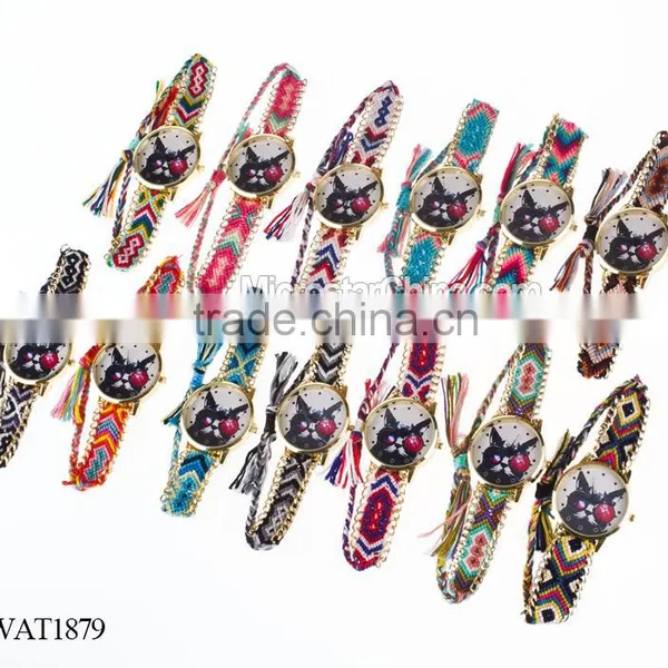 Elastic Knitting Watch Chain Cat Face Quartz Watch Price photo-6
