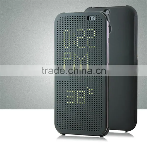 Smart Flip Dot View Cover Case For HTC One M8 Auto Sleep Wake Function Phone Case With Stylish Matrix Design photo-2
