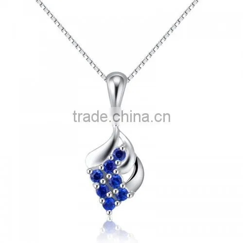 Silver Costume Jewelry Blue Zircon Pure 925 Sterling Silver photo-2