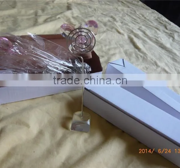 Pink (White) Crystal Butterfly Place Card Holders photo-5