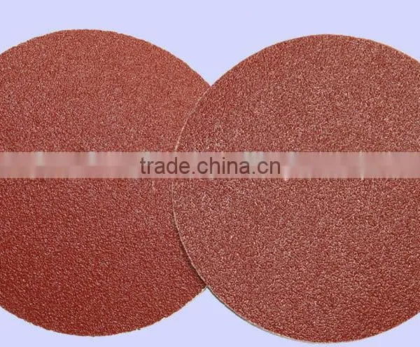 Red Round Aluminum Oxide Hook and Loop Disc Sandpaper Disc Made in China photo-2