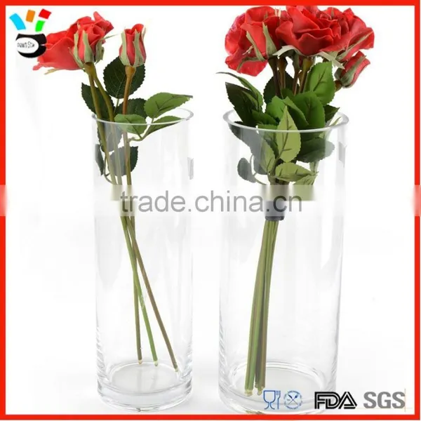 China Wholesale Cheap Price High Borosilicate Material Cylinder Tall Glass Vase For Flower