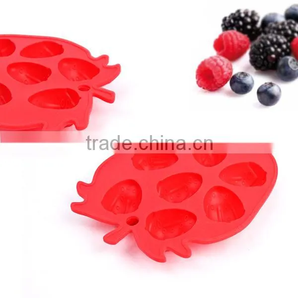 Strawberry Shape Ice Cube Tray ,silicone Ice Mold
