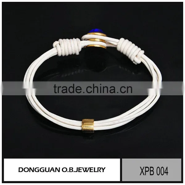 Adjustable Style Stainless Steel Material Leather Cord Bracelet photo-3