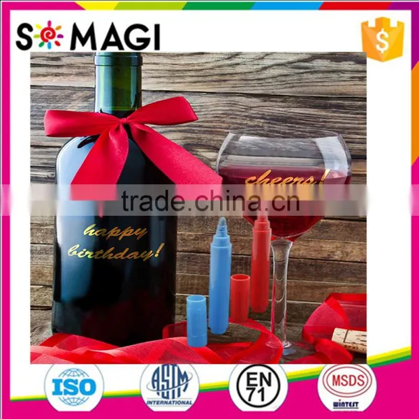 New Design Non-toxic Multi-use Easy Erasable Gold Marker Pack of 4 - The Fresh Alternative to Wine Charms