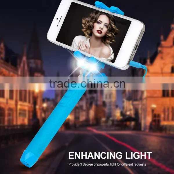 2015 Hot New Products Super Mini Selfie Stick With LED Flash Light, China Manufacturer photo-6