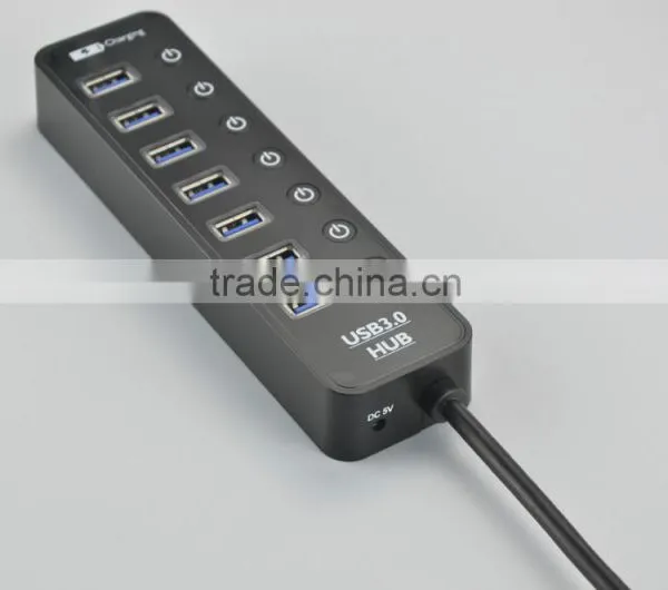 High Performance Usb Por Hub Suppliers, Usb3.0 7 Por Hub+1 Quick Charging Port With Individual Switch and LED Coorespond photo-3