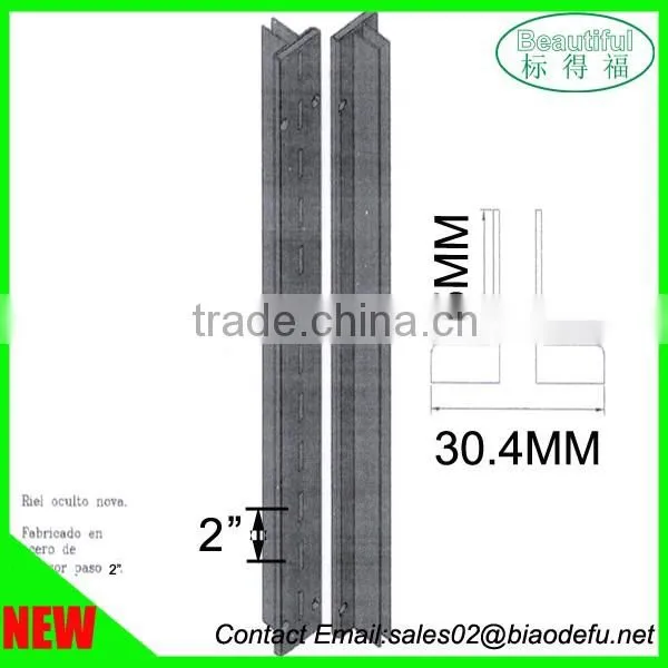Two Hole Centre Distance 2" Hidden Rail/track Metal Upright photo-2
