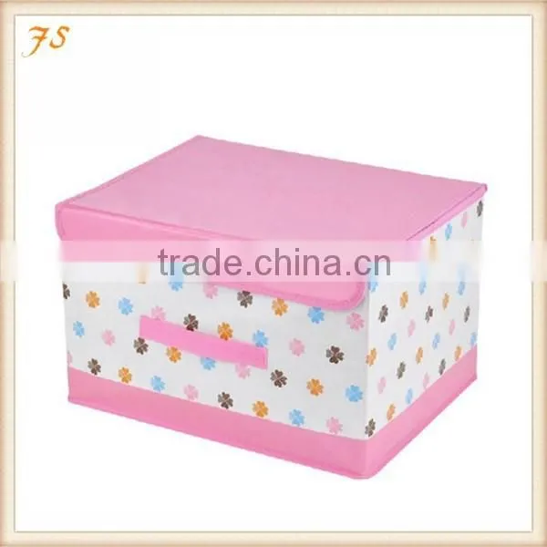 Factory Price PE Coating Non-woven Storage Box With Handle photo-5