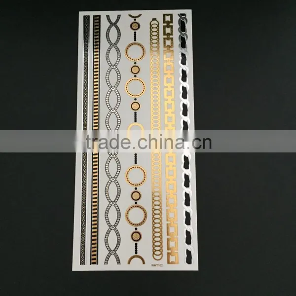 WMT-103 The Middle East Style Metallic Flash Tattoo Sticker