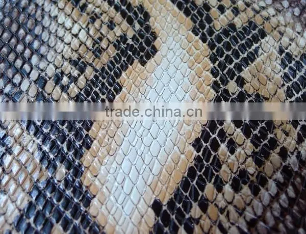 PVC Synthetic Leather With Embossed Snake Grains for Bags photo-4